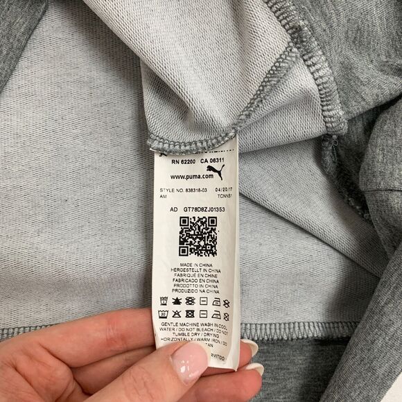 Puma Sweater Mens S Gray Black Quarter Zip Mock Neck Stretchlite Long Sleeves - Picture 9 of 13